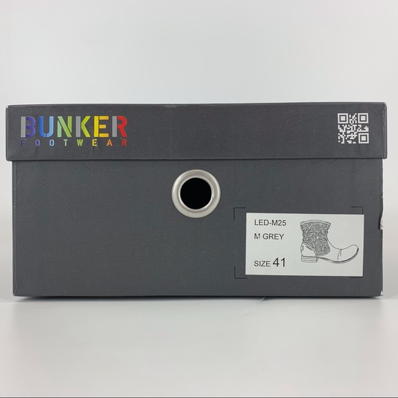 Bunker Footwear Grey Leather and Crochet Slouchy Boots, EU 41 - Picture 16 of 16